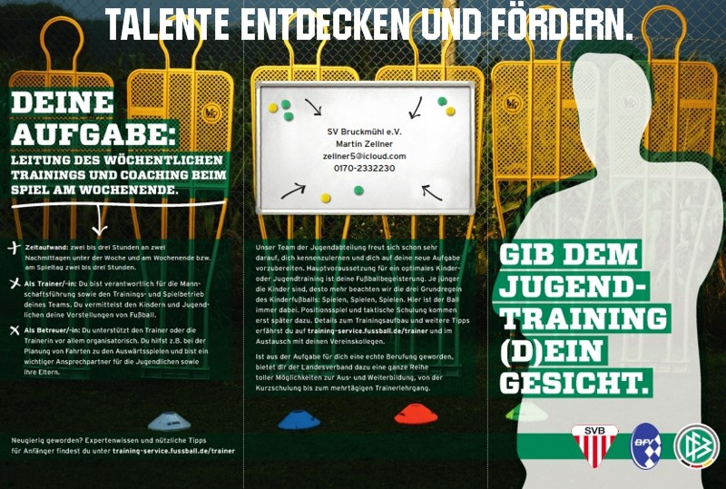 Gib dem Kinder- und Jugendtraining Dein Gesicht.