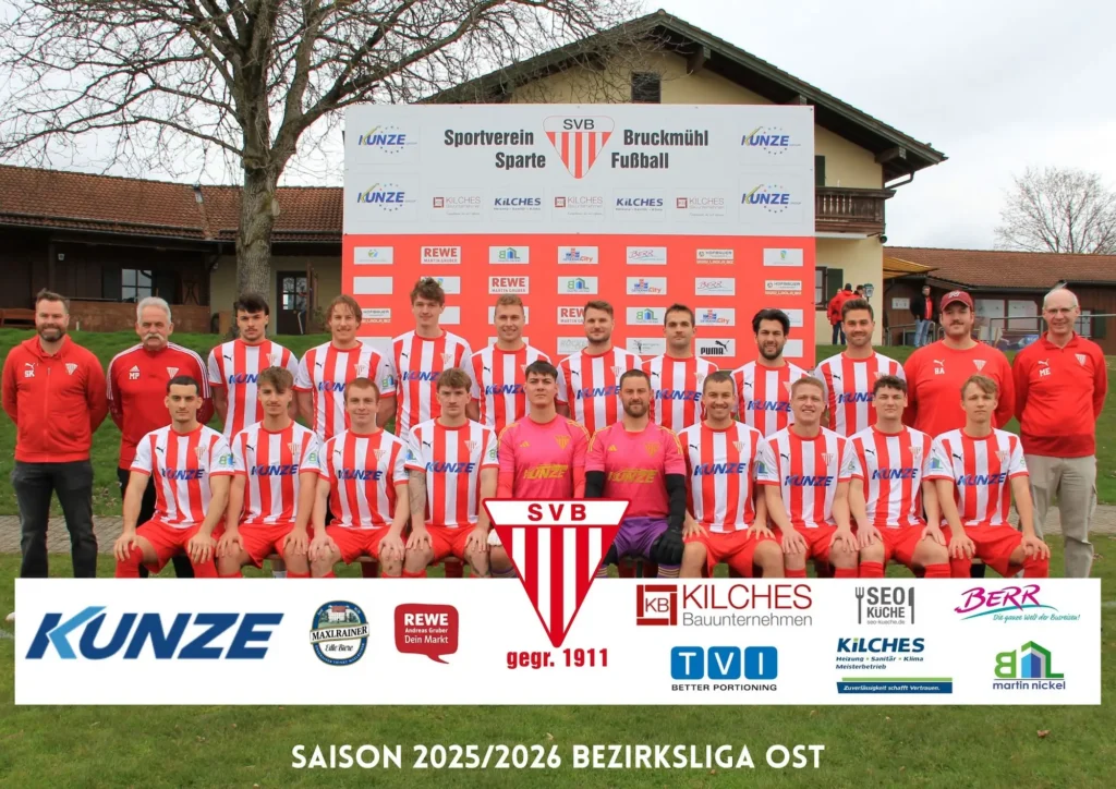 Mannschaftsfoto der Fußball Herren I des SV Bruckmühl