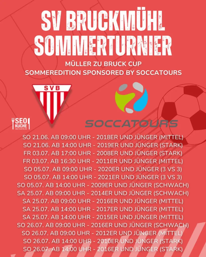 Plakat vom Müller-zu-Bruck Cup - Sommeredition 2026